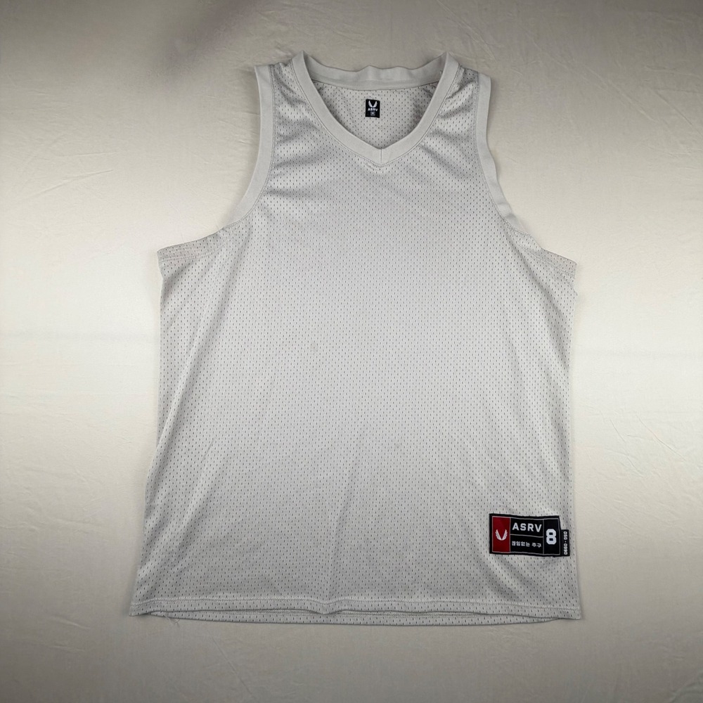 ASRV Mesh Jersey Tank Top Mens Medium Light Gray Solid Breathable STRETCH - Picture 2 of 7